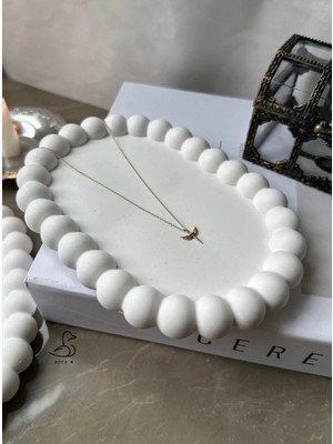CasadiDuck Bubble Oval Taş Tozu Dekoratif Tabak 4’lü