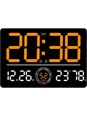 PremiumPort Büyük Dijital Duvar Saati, Sıcaklık, Uzaktan Kumanda, USB Bağlantısı, Masa ve Duvar Montajı