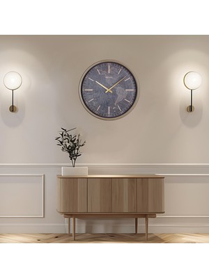 PremiumPort Büyük Boy 50 cm Dünya Haritalı Dekoratif Metal Saat, Şık ve Modern Tasarım