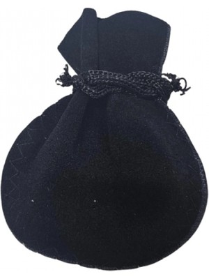 Özer Kutu Kadife Kese Siyah 100 Adet 8x9 (2) Boy Takı, Altın Kesesi (Ipli & Büzgülü)