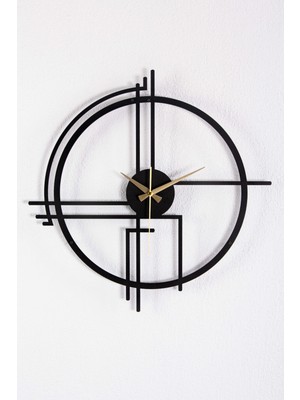 PremiumPort Modern Siyah Metal Duvar Saati 60X60 Cm, Şık ve Dayanıklı Tasarım