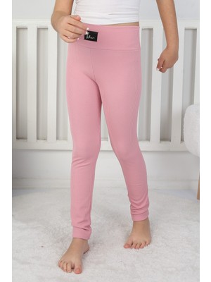 buğrahayalin Şardonlu Fitilli Kumaş Arma Detaylı Kız Çocuk Günlük Tayt