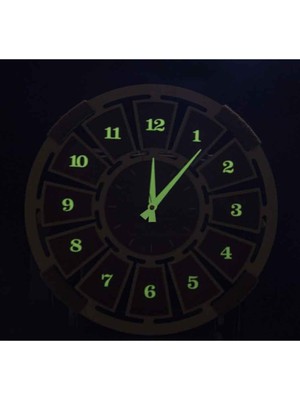 PremiumPort Işıklı Ahşap Duvar Saati, Modern ve Şık Tasarım, Dekoratif Saat