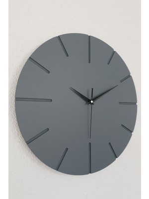 PremiumPort El Yapımı Ahşap Dekoratif Duvar Saati 34X34 Cm, Minimalist Grafiti Tasarımı