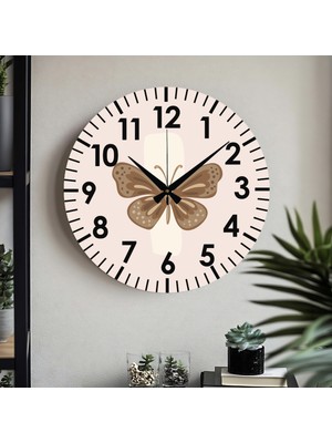 PremiumPort Çiçek Desenli Dekoratif Duvar Saati, Sessiz Mekanizma, Uv Baskılı, Metal Akrep