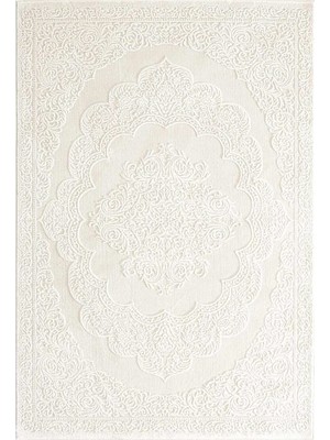 Hoom Rugs Akik 8601 Beyaz Modern Makine Halısı