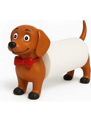 GezegenX Kağıt Havluluk, Banyo-Mutfak Rulo Peçetelik, Köpek Figürlü Havluluk, Dekoratif Havlu Tutacağı