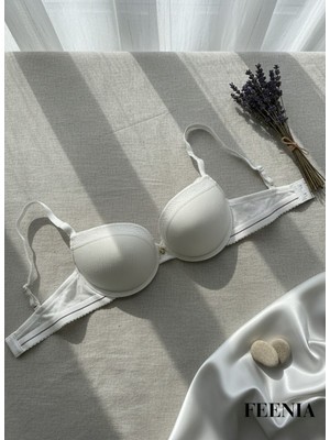 Feenia Ekru Destekli Pamuklu Dikleştiren Sütyen