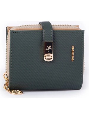 Nas Bag Kadın Küçük Boy Kartlıklı Bozuk Para ve Fotoğraflılı Cüzdan - Yeşil Kum Karaca