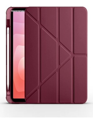 TekNetStore Samsung Galaxy Tab S11 11 Inç SM-X730 Uyumlu Kılıf Standlı Kalem Bölmeli Akıllı Trifolding Kapak