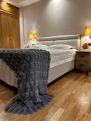 Doğuş Peluş Halı Modern Line Antrasit Peluş Yatak Ucu Runner