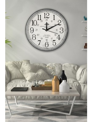 PremiumPort Retro Tarzda 35X35CM Duvar Saati, Şık Dekoratif Tasarım