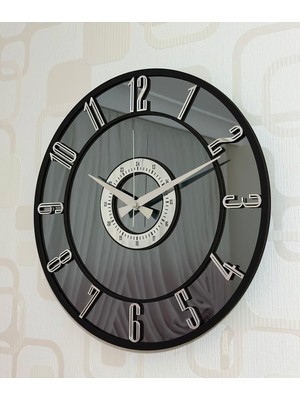 PremiumPort Şık 60 cm Aynalı Duvar Saati, Modern Tasarım, Dekoratif Saat