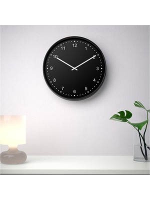 PremiumPort Modern Siyah Duvar Saati, 38 Cm, Şık ve Fonksiyonel Tasarım