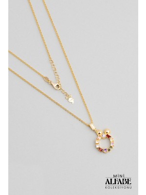 So CHIC Mini Ö Harfi Günışığı Renkli 18 Ayar Sarı Altın Kaplama Gümüş Kolye