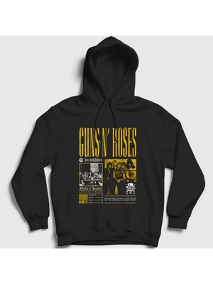 Presmono Unisex Siyah Different Guns N' Roses Kapüşonlu Sweatshirt