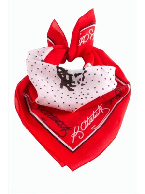 Eco Lounge Atatürk Imzalı Desenli Bandana 50*50