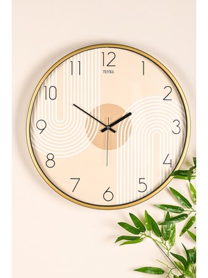 PremiumPort Modern 47 cm Metal ve Cam Duvar Saati, Sessiz Mekanizma, Dekoratif Tasarım