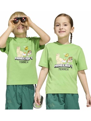 Adidas Baskılı Yeşil Erkek Çocuk T-Shirt JZ3587-K Mc mt Tee