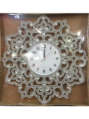 PremiumPort Modern Büyük Boy Taşlı Duvar Saati, 54 Cm, Şık ve Zarif Tasarım