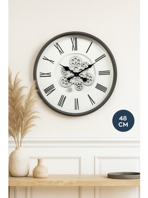 PremiumPort Modern 48 cm Büyük Boy Saat, Şık ve Fonksiyonel Ev Dekoru