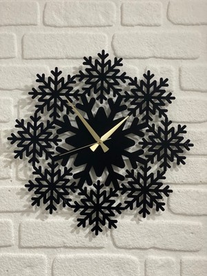 PremiumPort Modern Metal Duvar Saati, Kar Tanesi Tasarımı 48X48 cm