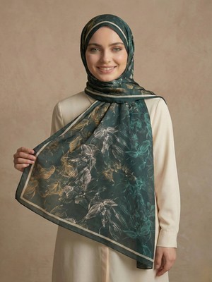 Scarfella Dijital Soft Şal Kırışmaz Kaymaz Ütü Istemez Tok Duruşlu Desenli Başörtüsü SL705