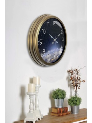 PremiumPort 40 cm Eskitme Metal Çilek Temalı Mutfak Duvar Saati