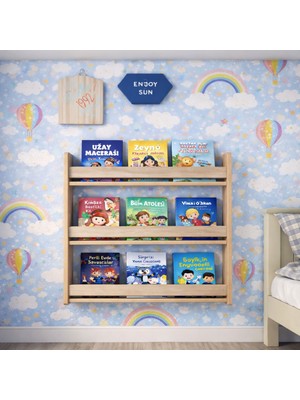 Hodor Accessories Montessori Kitaplık 3 Raflı 80X80 Meşe
