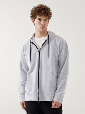 Lc Waikiki Yeni Sezon Kapüşonlu Uzun Kollu Erkek Fermuarlı Sweatshirt