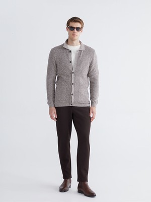 LC Waikiki Bej Polo Yaka Erkek Triko Hırka