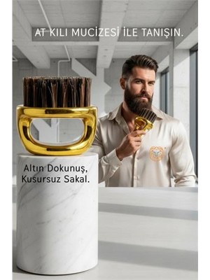 MiraLive Premium Gold Serisi At Kılı Sakal Tarama Fırçası - Profesyonel Bakım ve Şekillendirici