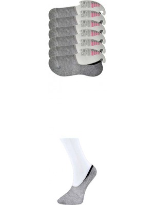 MiraLive Gri Kadın Babet Çorap 6 Çift