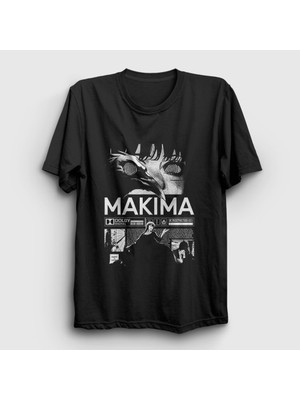 Presmono Unisex Siyah Crow Makima Chainsaw Man T-Shirt