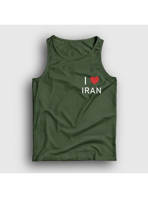 Presmono Unisex Haki I Love Iran Iran Atlet