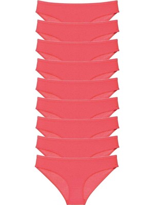 MiraLive 9 Adet Süper Eko Set Likralı Kadın Slip Külot Fuşya