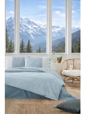 Özdilek Natural Line Battal Boy King Nevresim Takımı - Mavi