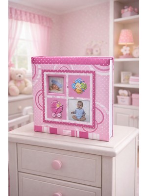 Angelphoto  15X21 cm Bebek Fotoğraf Albümü – Kalın Kapaklı, Kabartmalı, Değiştirilebilir Ön Fotoğraflı