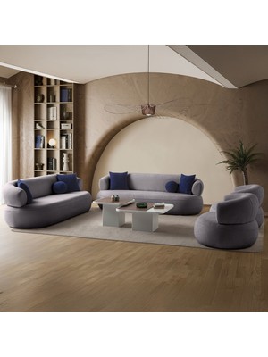 Eymense Roma Koltuk Takımı 3+3+1+1 Koyu Gri