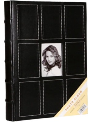 Angelphoto  Fotoğraf Albümü 10X15CM 300LÜK Siyah Deri Retro