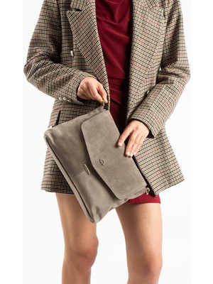 Piel Lino Pıel Lıno Kadın Hakiki Deri Çapraz Çanta PL028-S Vizon