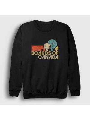 Presmono Unisex Siyah Logo Boards Of Canada Sweatshirt