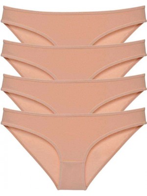 MiraLive 4 Adet Süper Eko Set Likralı Kadın Slip Külot Ten