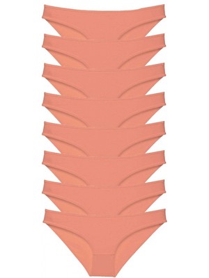 MiraLive 8 Adet Süper Eko Set Likralı Kadın Slip Külot Pudra