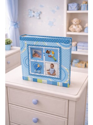 Angelphoto  15X21 cm Bebek Fotoğraf Albümü – Kalın Kapaklı, Kabartmalı, Değiştirilebilir Ön Fotoğraflı