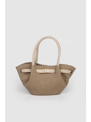 Septemmart Rabe Model Süet Kilit Detaylı Kadın El ve Çapraz Askılı Çanta