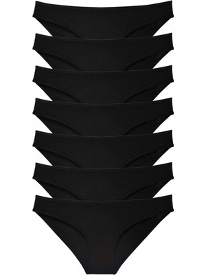 MiraLive 7 Adet Süper Eko Set Likralı Kadın Slip Külot Siyah