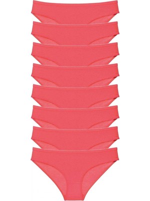 MiraLive 8 Adet Süper Eko Set Likralı Kadın Slip Külot Fuşya