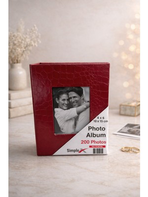 Angelphoto  15X21 Fotoğraf Albümü 200 Fotoğraflık – 10X15 Foto Uyumlu – Ince Kapaklı (Siyah / Beyaz / Bordo)