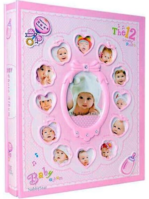 Angelphoto  220'LIK Bebek Fotoğraf Albümü - 10X15CM./15X21 Fotoğraflar Için-Pembe